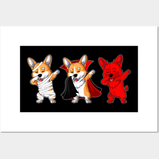 Corgi Dabing Horror Halloween T-shirt Posters and Art